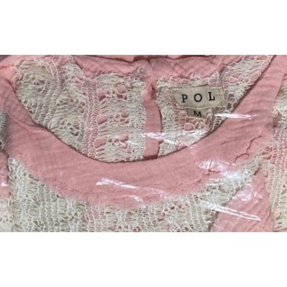 POL tank POL crocheted top POL knit tank sleeveless top sheer pink ivory NEW nwt
